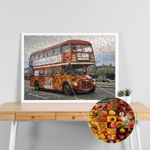Creëer jouw Londen bus fotomosaïek als uniek cadeau vol herinneringen!