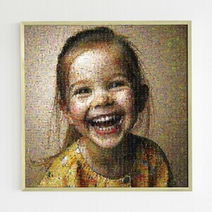 Ontwerp je eigen fotomosaïek van kind foto's als uniek cadeau