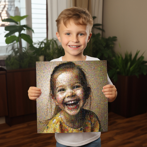 Fotomosaïek van kinderfoto's voor speciale gelegenheden