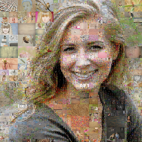 Persoonlijk Fotomozaïek Portret van Vrouw