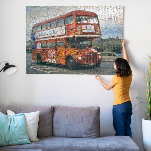 Creëer jouw Londen bus fotomosaïek als uniek cadeau vol herinneringen!