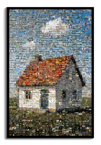 Mosaïekbeeld Huis met Bouwfoto's