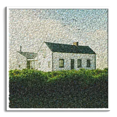 Mosaïekbeeld Huis met Bouwfoto's