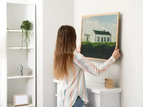 Mosaïekbeeld Huis met Bouwfoto's