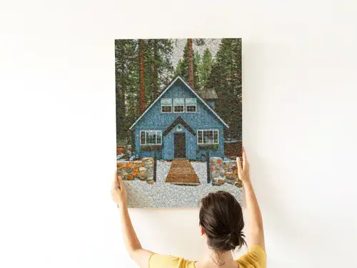 Mosaïekbeeld Huis met Bouwfoto's