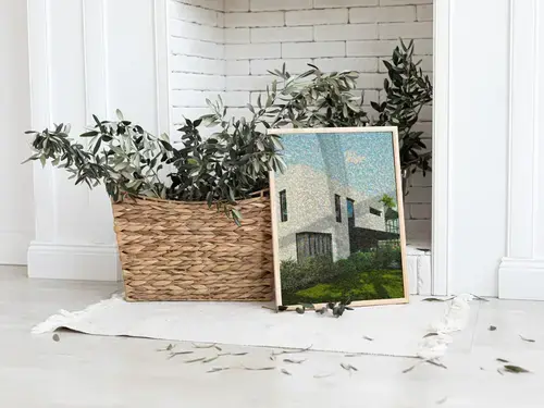 Mosaïekbeeld Huis met Bouwfoto's